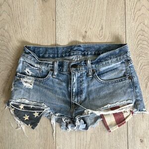 Denim & Supply Ralph Lauren Blue Jean Shorts Distressed Cutoff Americana